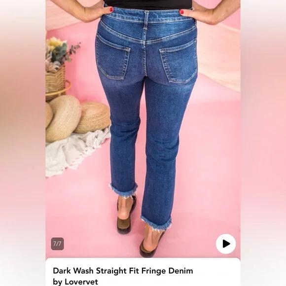 Lovervet NWT size 1 straight leg cropped jeans high waisted - Picture 4 of 8